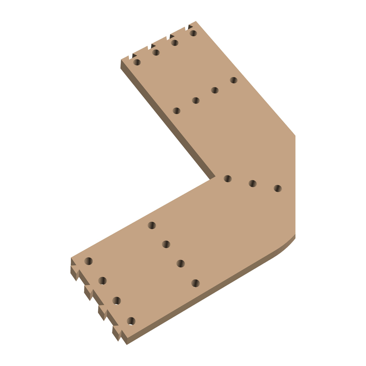 Square Corner Rounded Cribbage Puzzle Piece