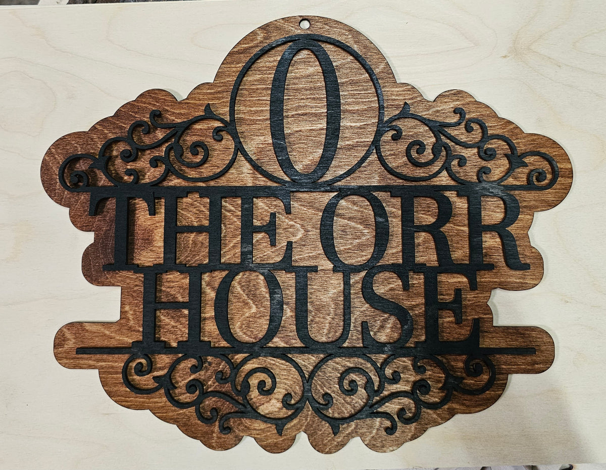 laser engraved cut name sign