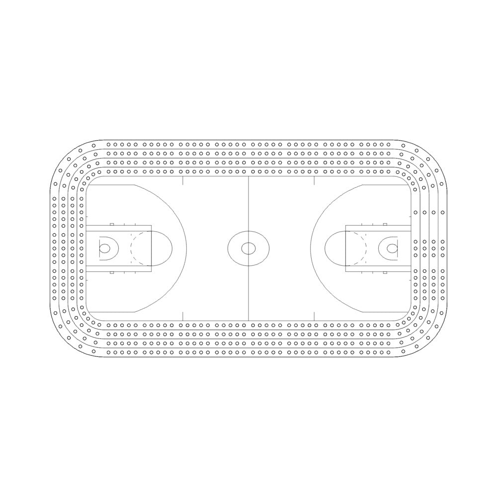 The Hardwood Classic | Basketball Court Multi-Level 4-Lane Cribbage Board Template