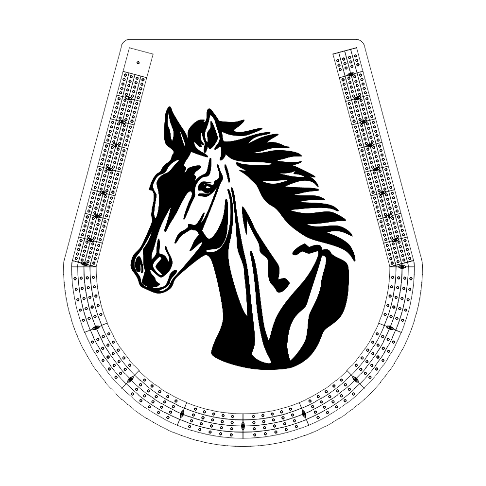 Horseshoe Cribbage Board Pattern / Template