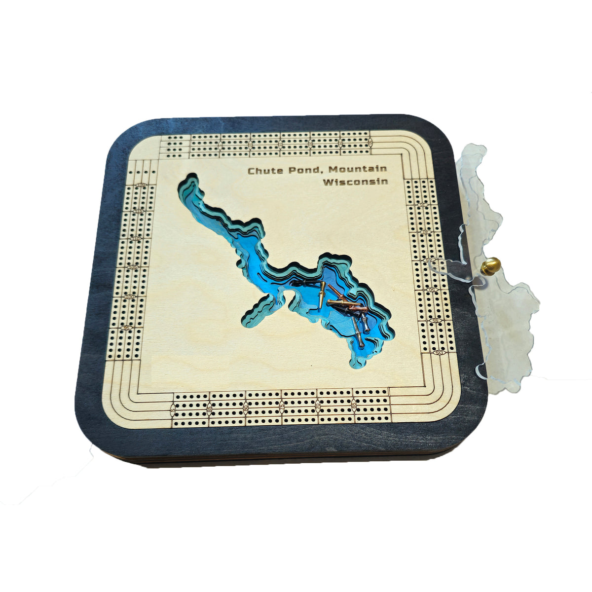 Multiple Layer Chute Pond Cribbage Board