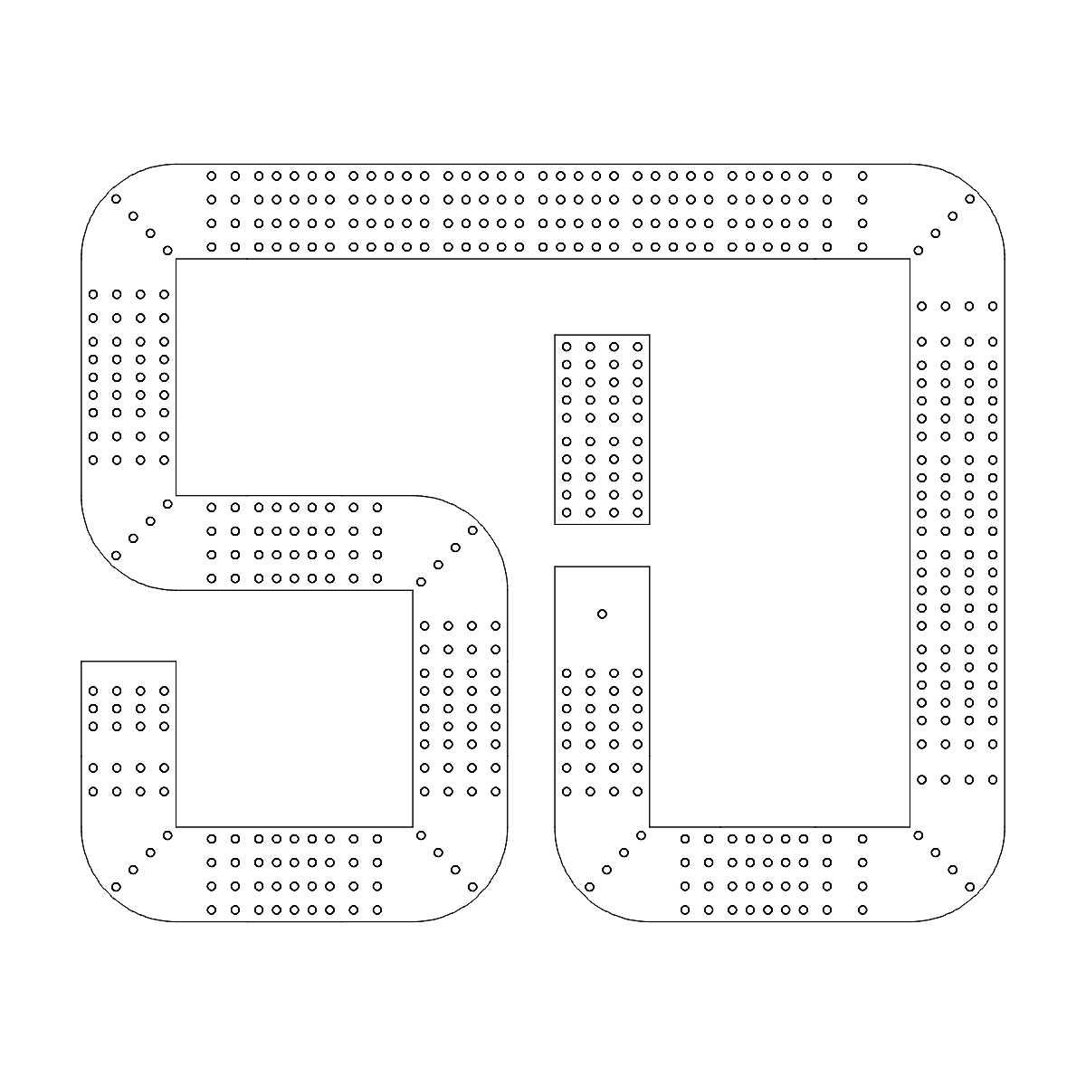 Number 50 Cribbage Board Pattern / Template