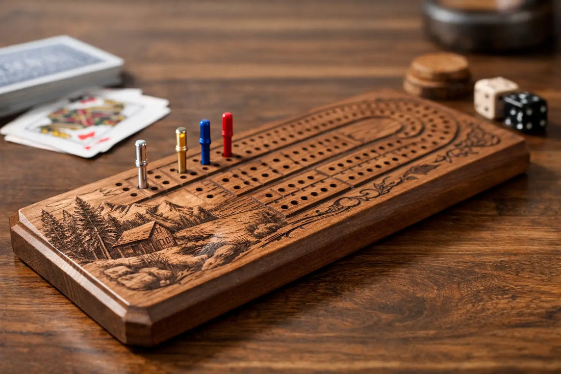 Engraved Game Board Guide for Cribbage Fans
