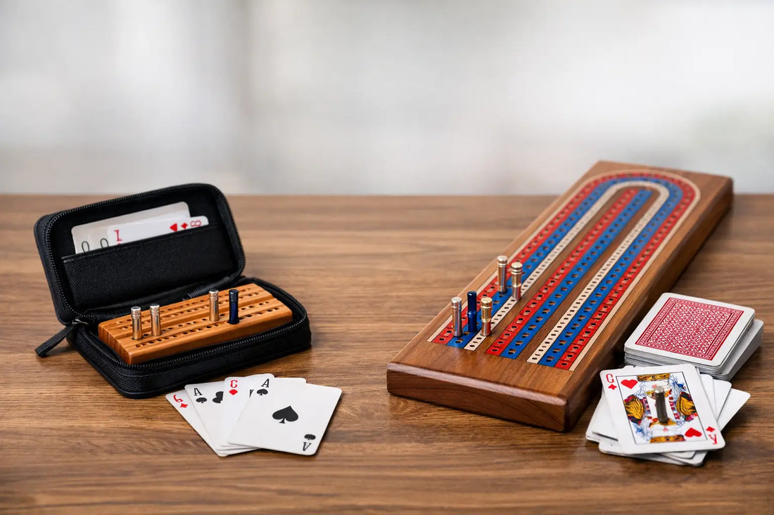 Travel Cribbage Set vs Full Size