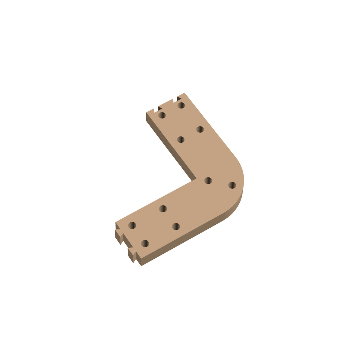 Square Corner Rounded Cribbage Puzzle Piece
