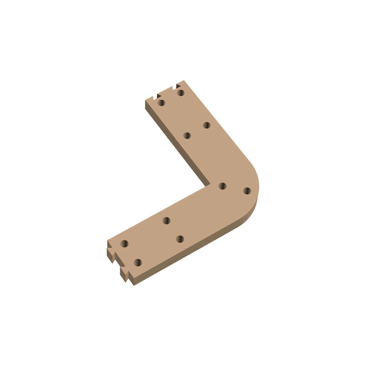 Square Corner Rounded Cribbage Puzzle Piece