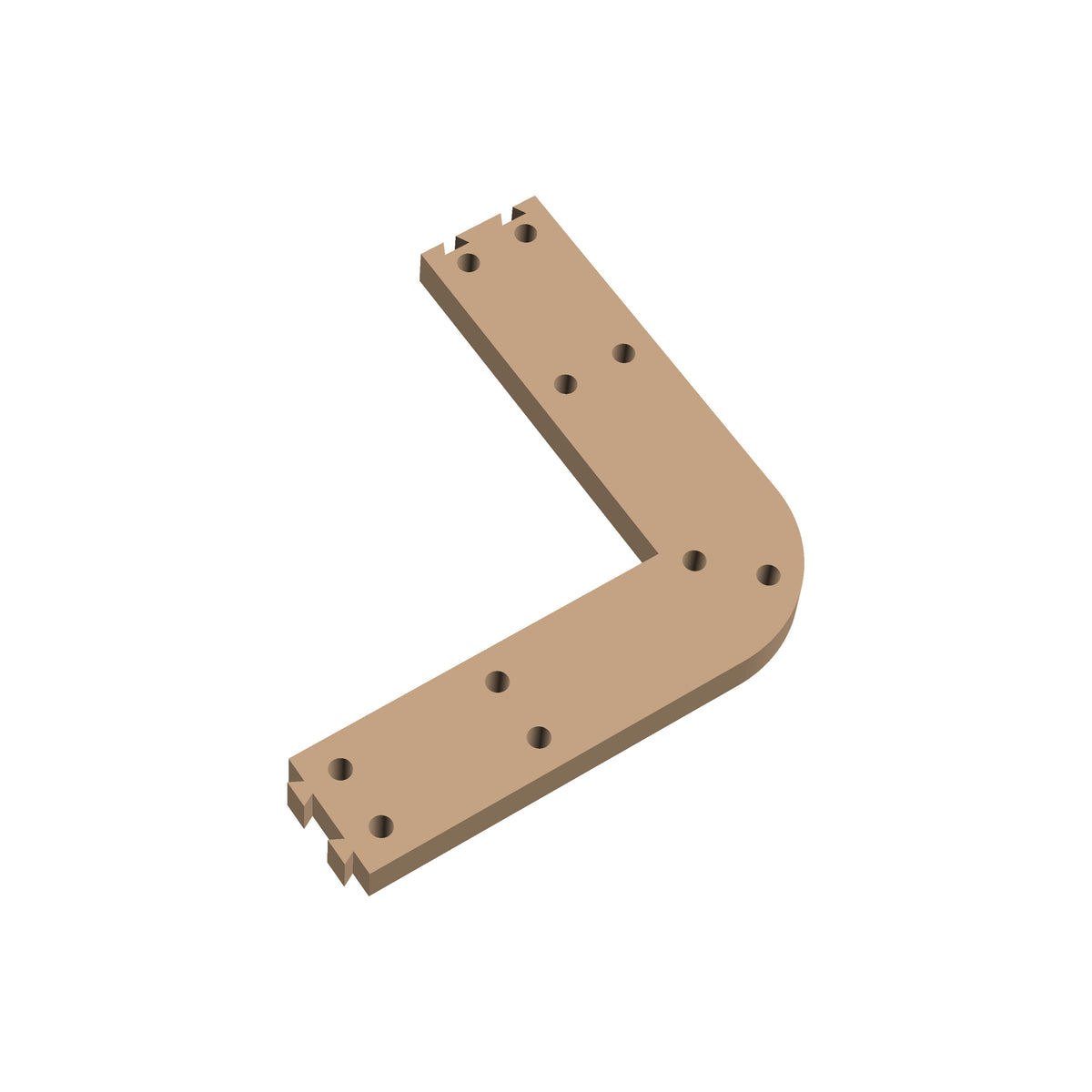Square Corner Rounded Cribbage Puzzle Piece