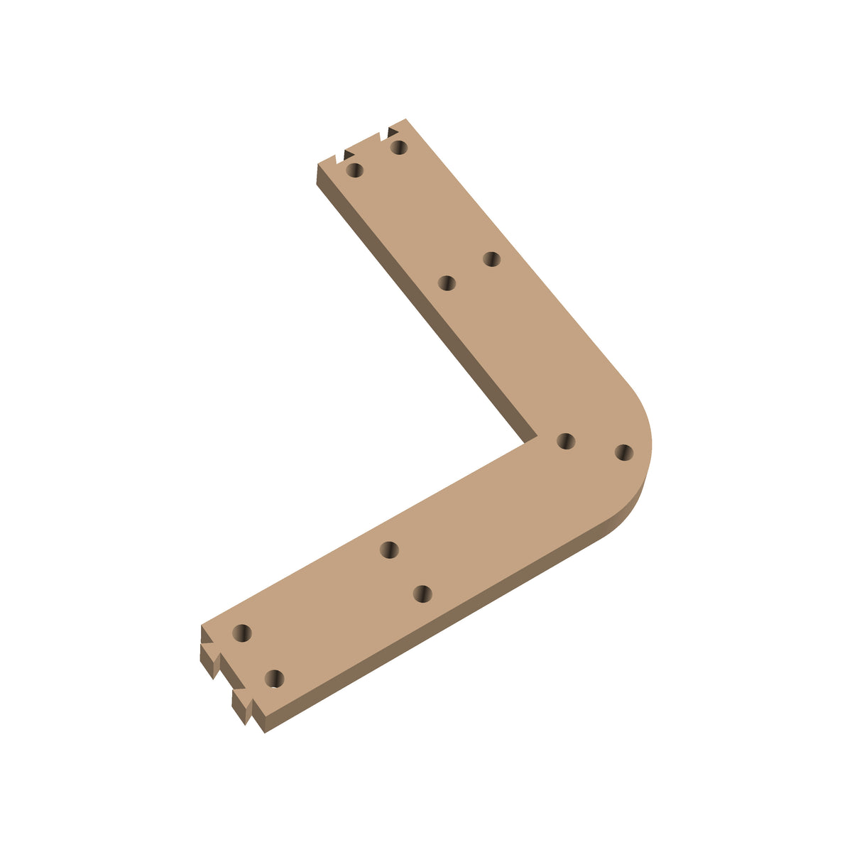 Square Corner Rounded Cribbage Puzzle Piece