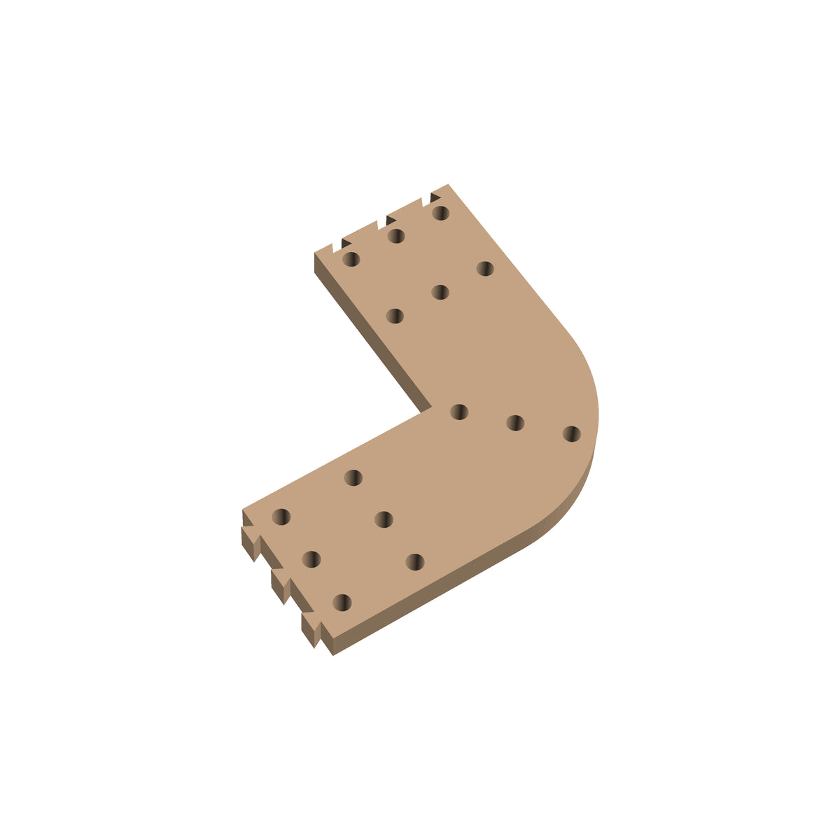 Square Corner Rounded Cribbage Puzzle Piece