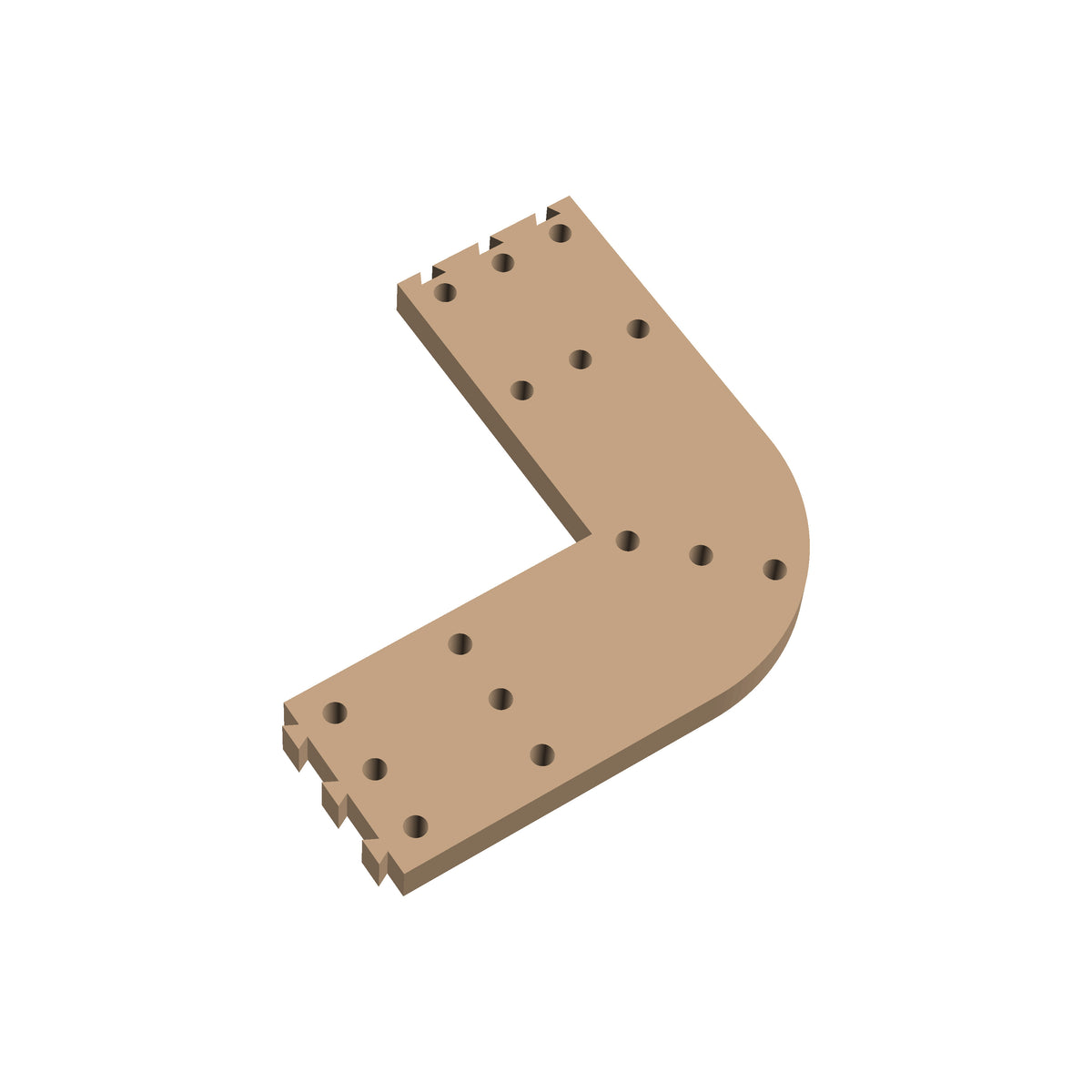 Square Corner Rounded Cribbage Puzzle Piece