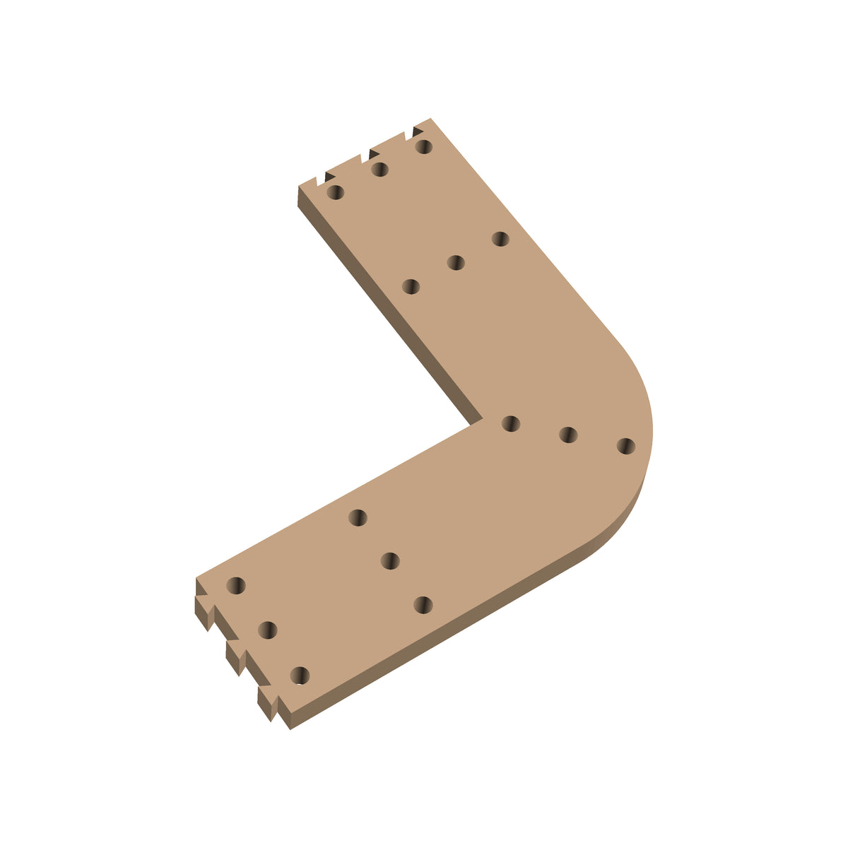 Square Corner Rounded Cribbage Puzzle Piece