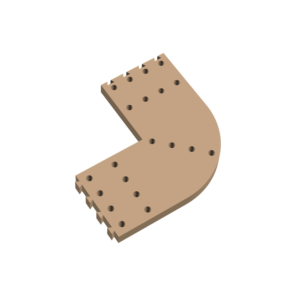 Square Corner Rounded Cribbage Puzzle Piece