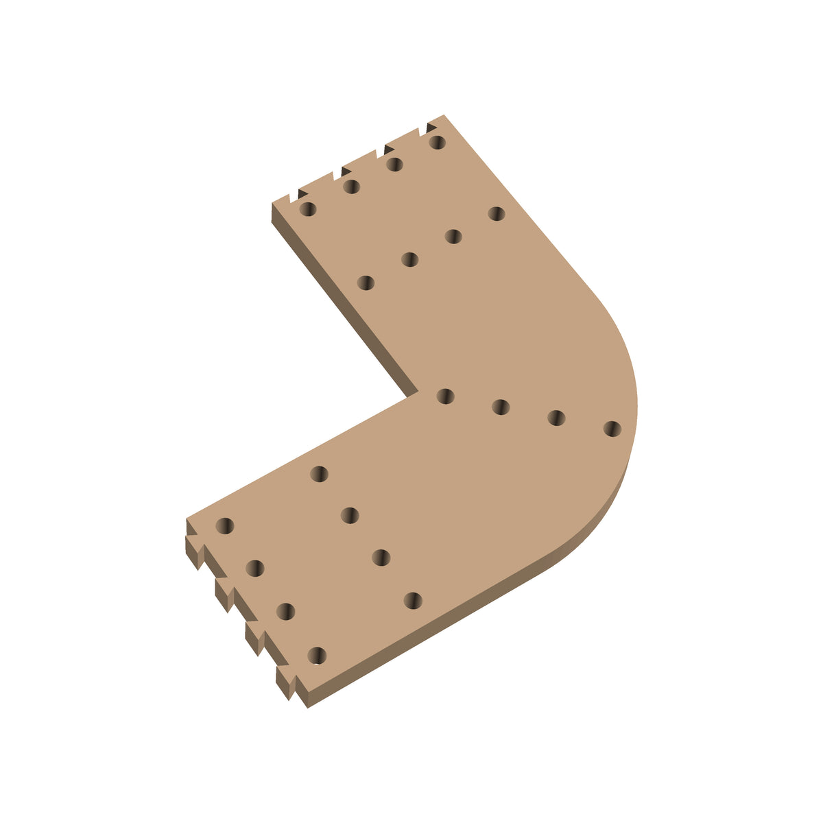 Square Corner Rounded Cribbage Puzzle Piece