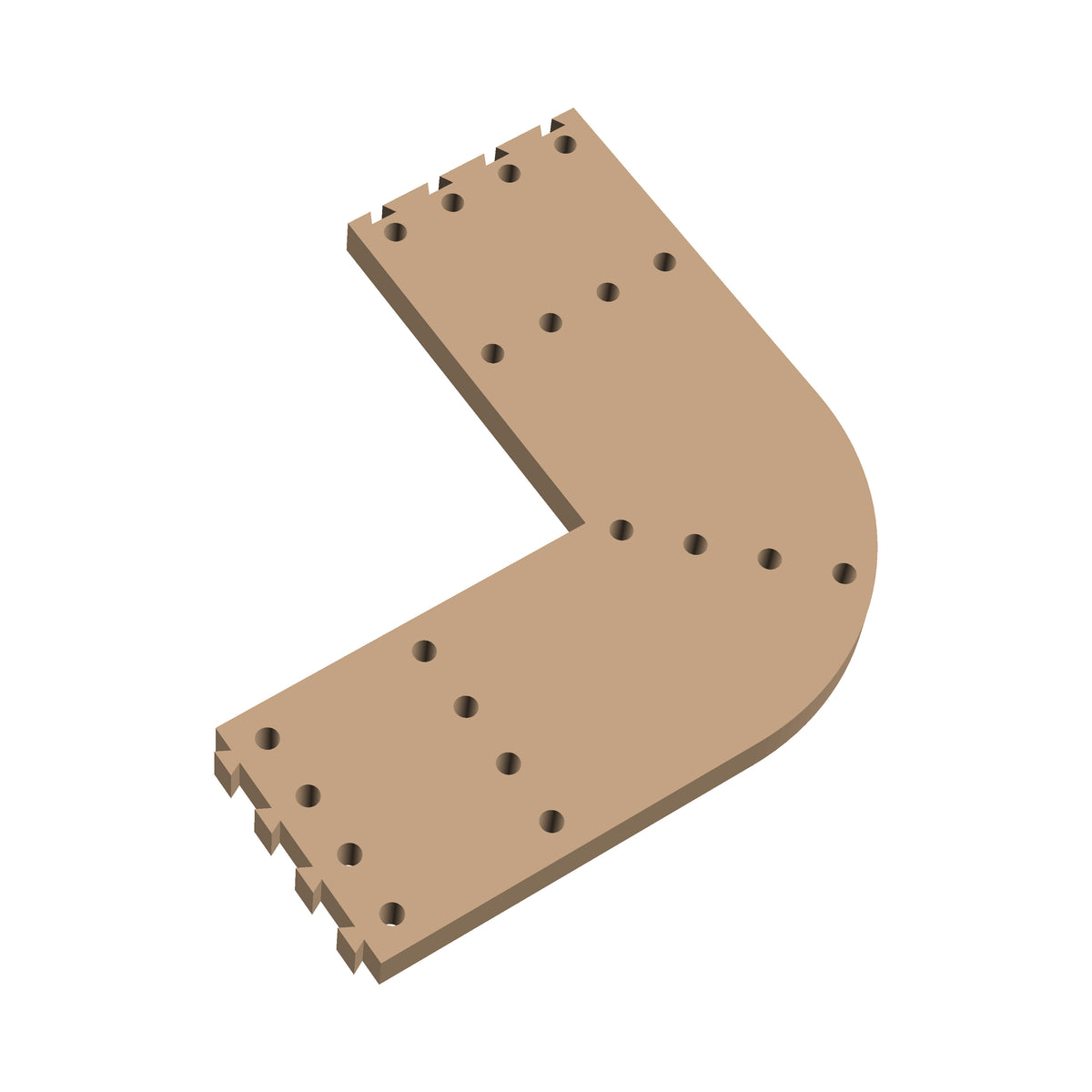 Square Corner Rounded Cribbage Puzzle Piece