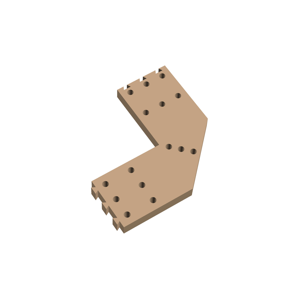 Square Corner 45 Cribbage Puzzle Piece
