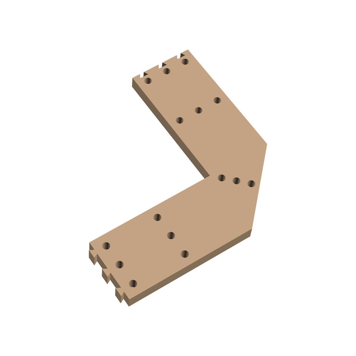 Square Corner 45 Cribbage Puzzle Piece