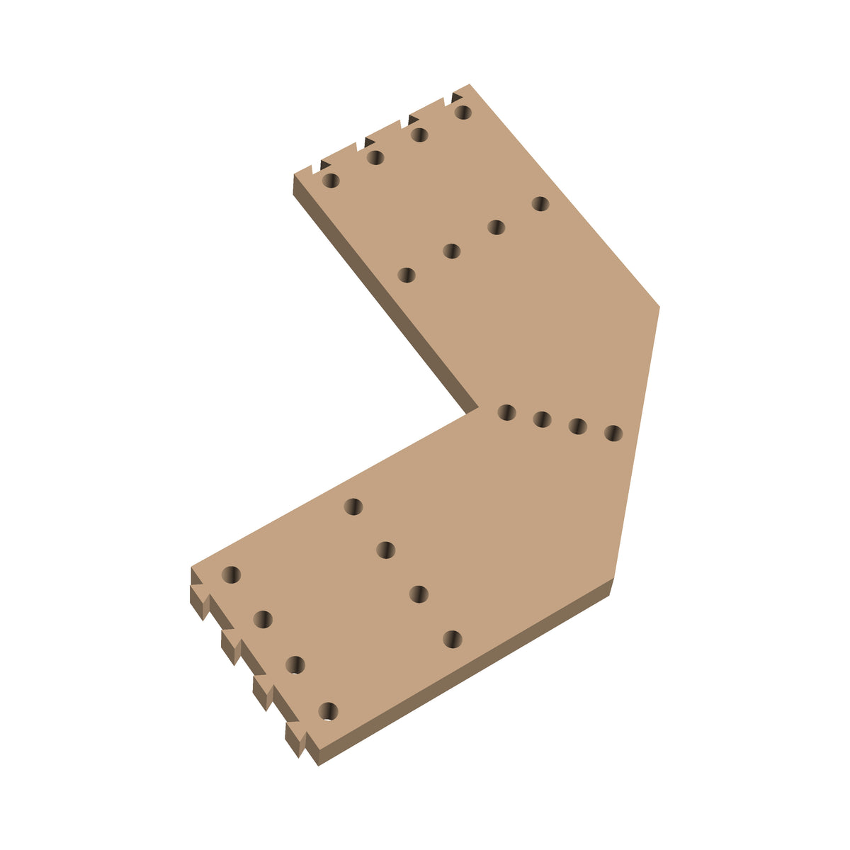 Square Corner 45 Cribbage Puzzle Piece
