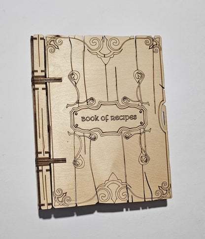 laser engraved cut recipe book