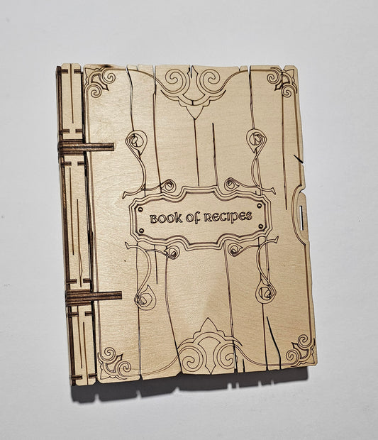 laser engraved cut recipe book
