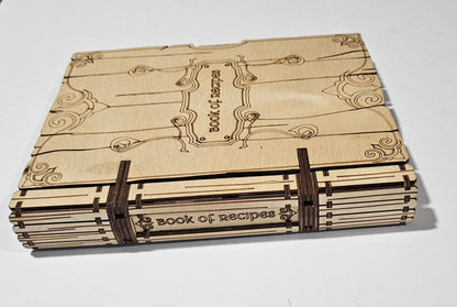 laser engraved cut recipe book