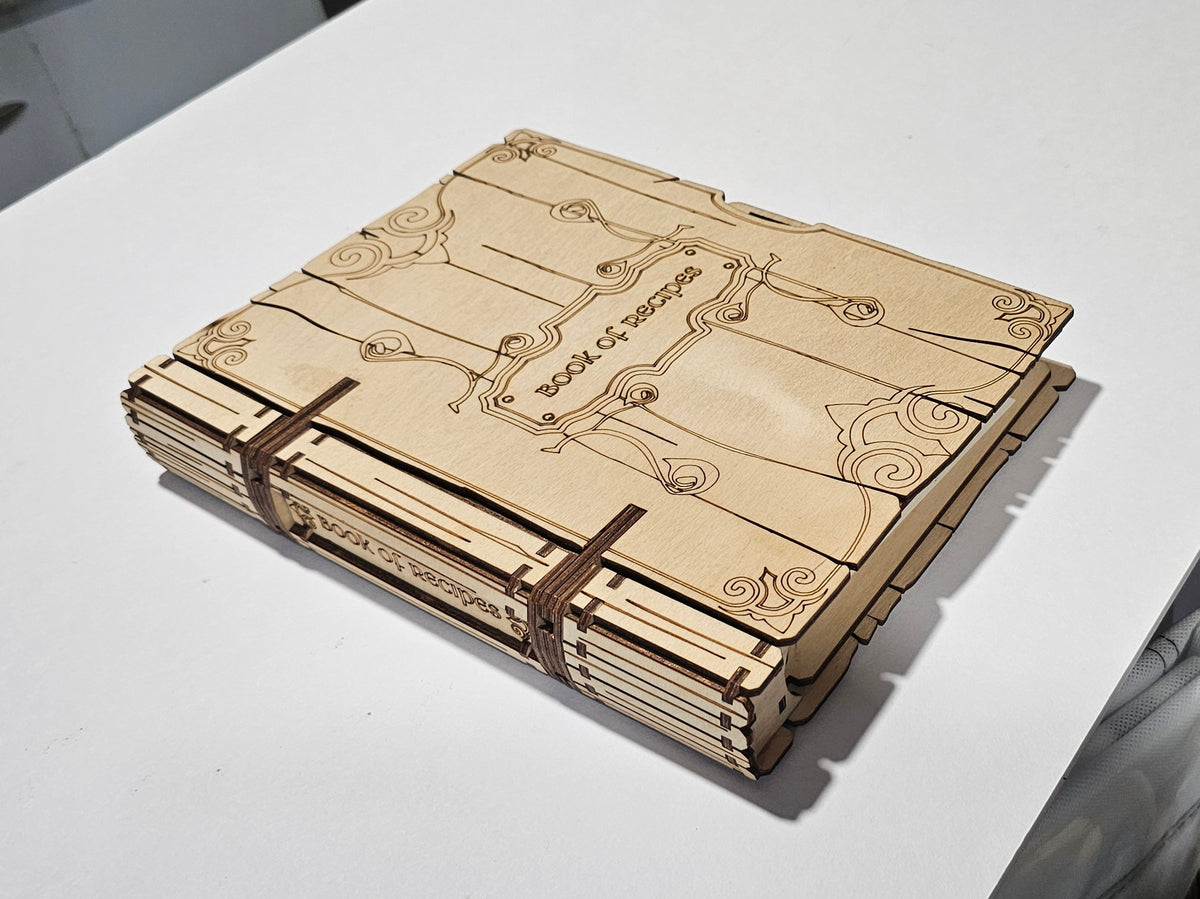 laser engraved cut recipe book