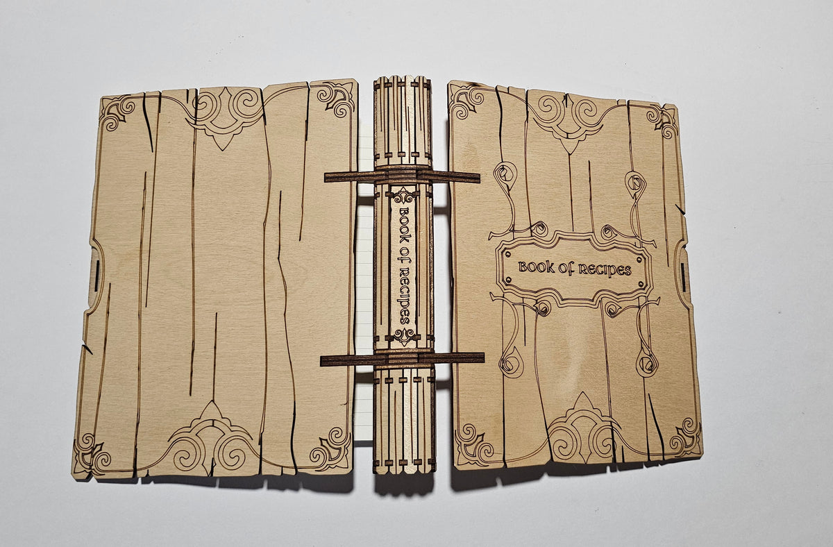 laser engraved cut recipe book