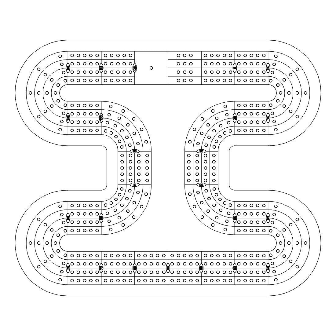 106 Cribbage Board Pattern / Template