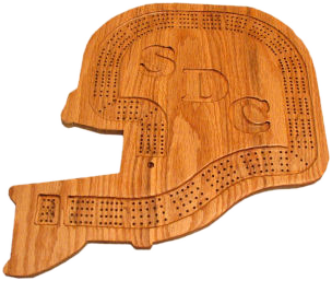 Custom Cribbage Board Football Helmet