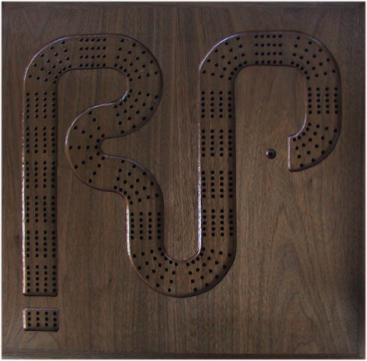 Custom Cribbage Board Initials RP