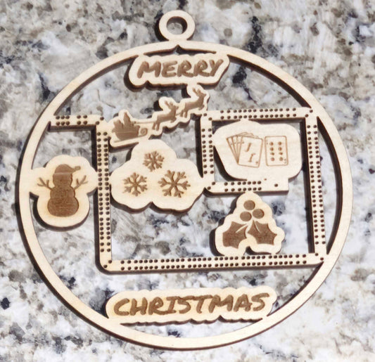 Small 19 Hand Cribbage Board Ornament