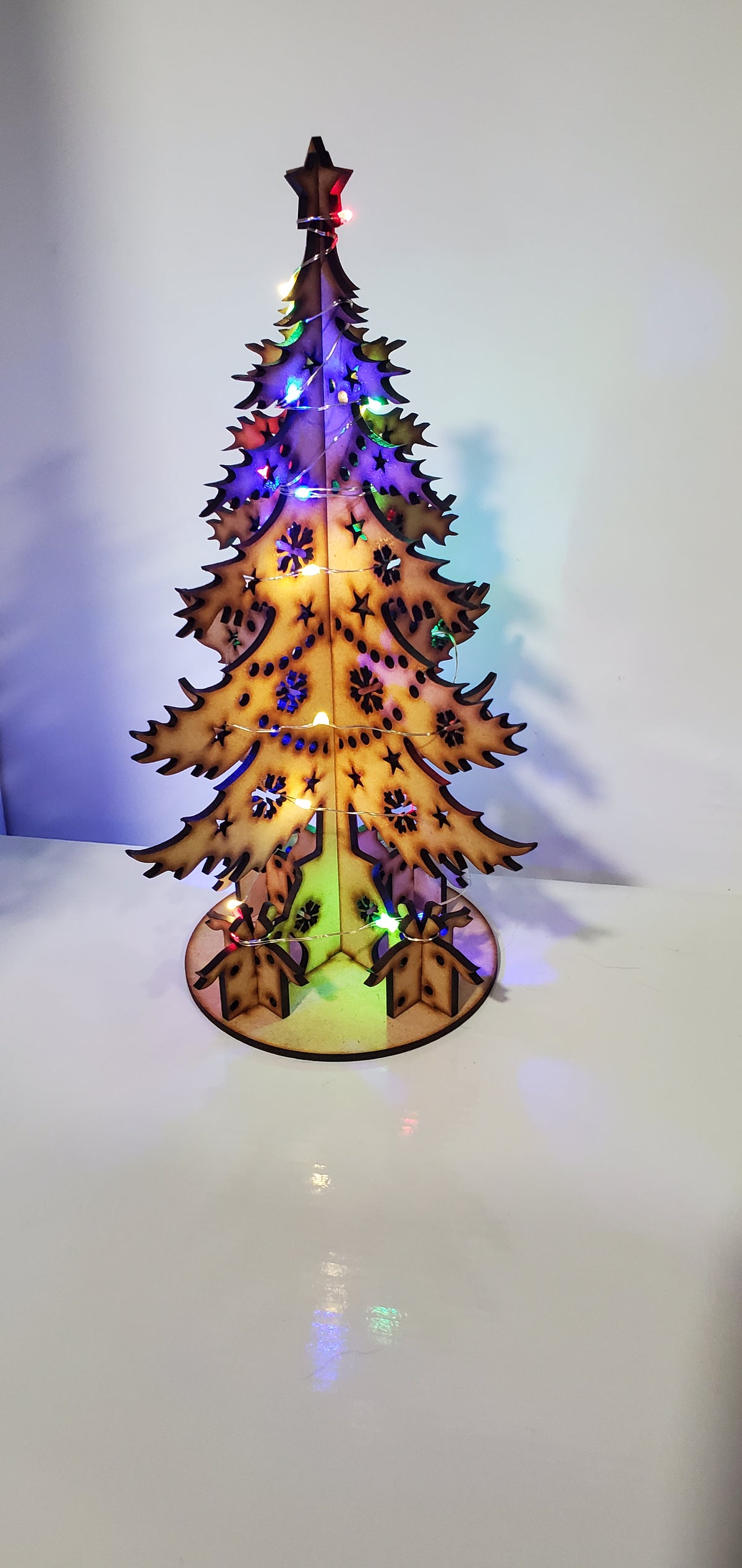 laser engraved cut Christmas tree
