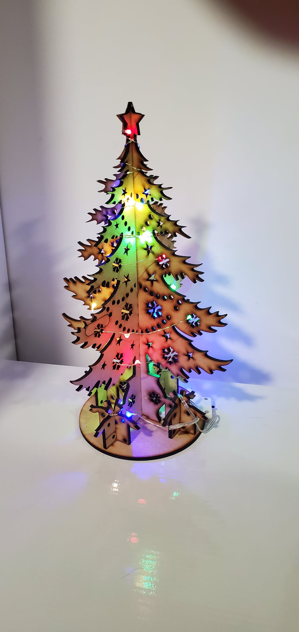 laser engraved cut Christmas tree