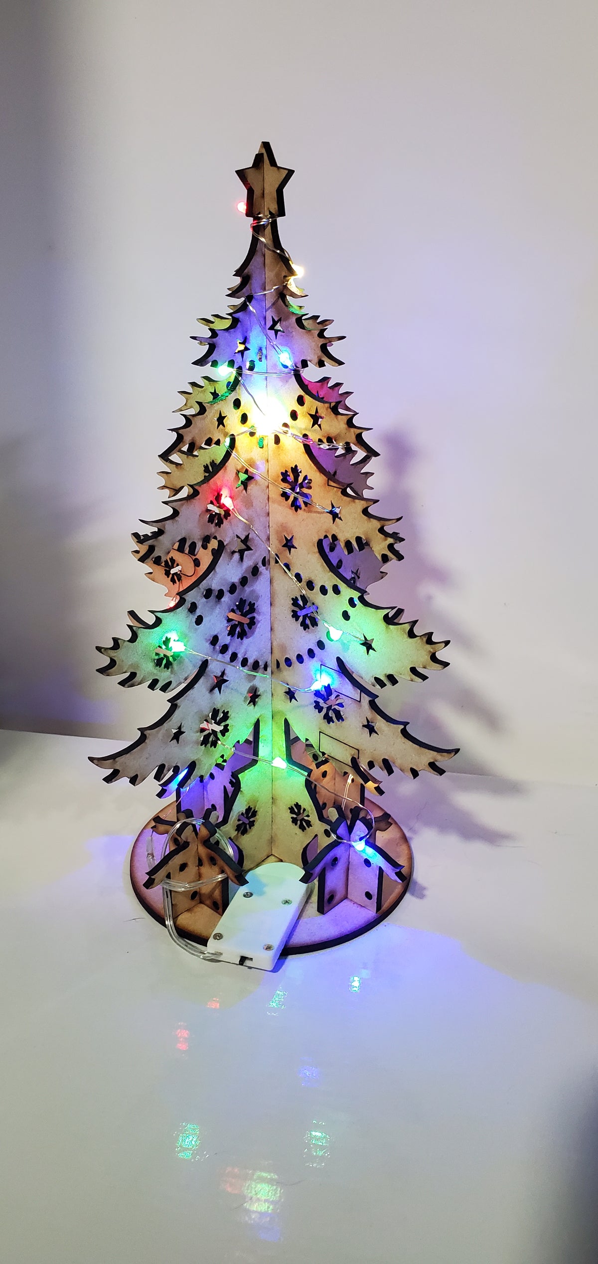 laser engraved cut Christmas tree