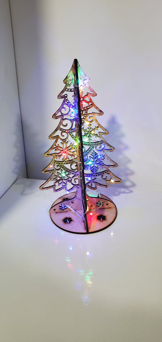 laser engraved cut Christmas tree