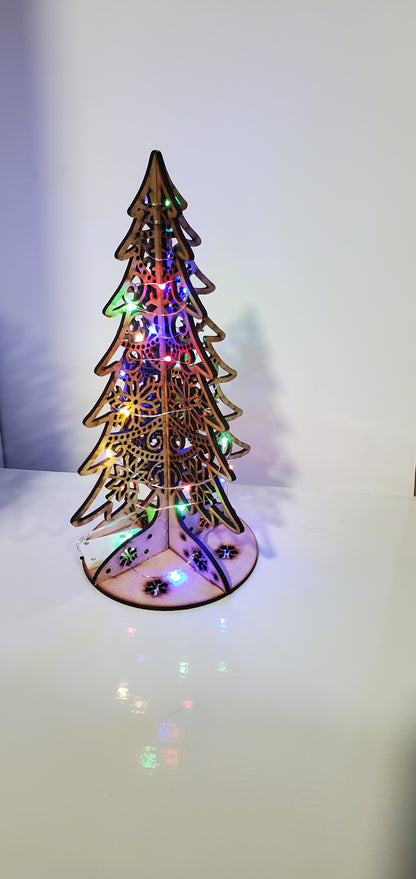 laser engraved cut Christmas tree