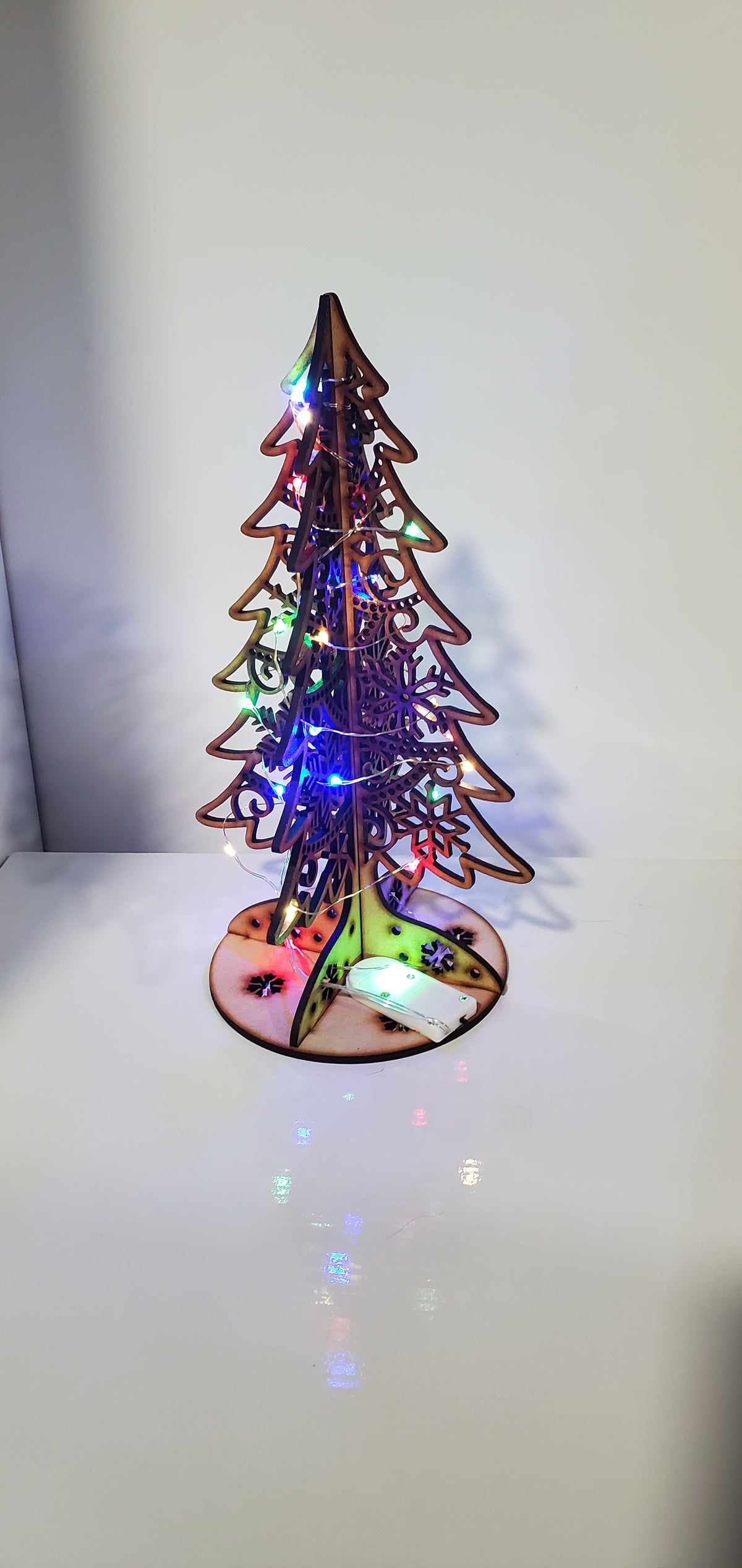 laser engraved cut Christmas tree