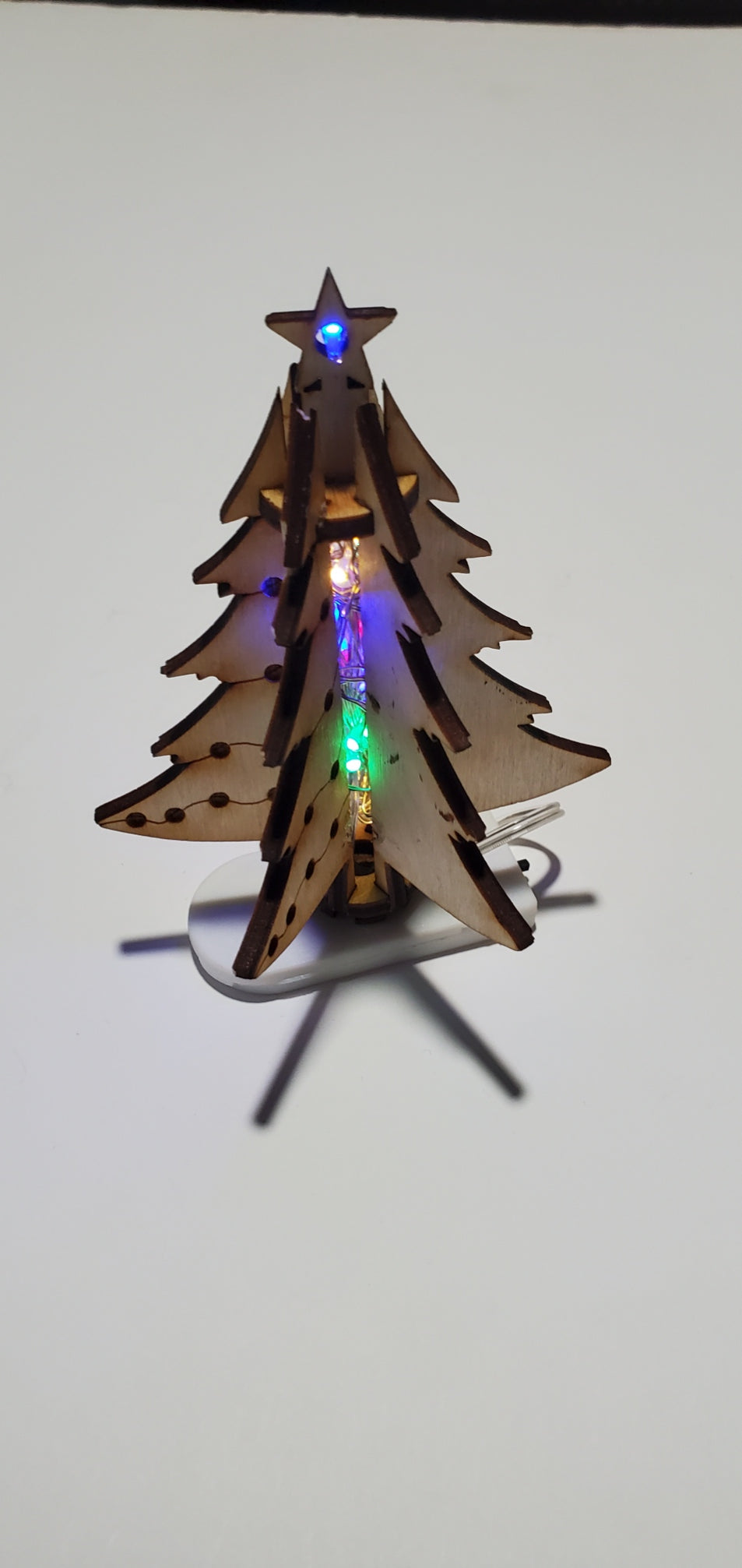 laser engraved cut Christmas tree ornament