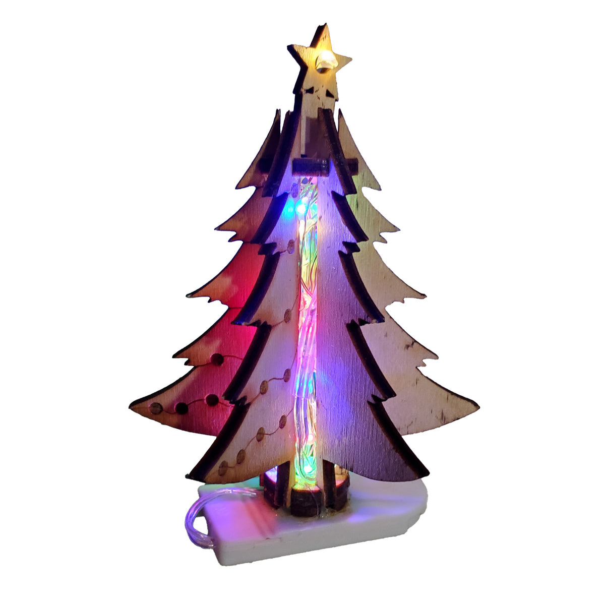 laser engraved cut Christmas tree ornament