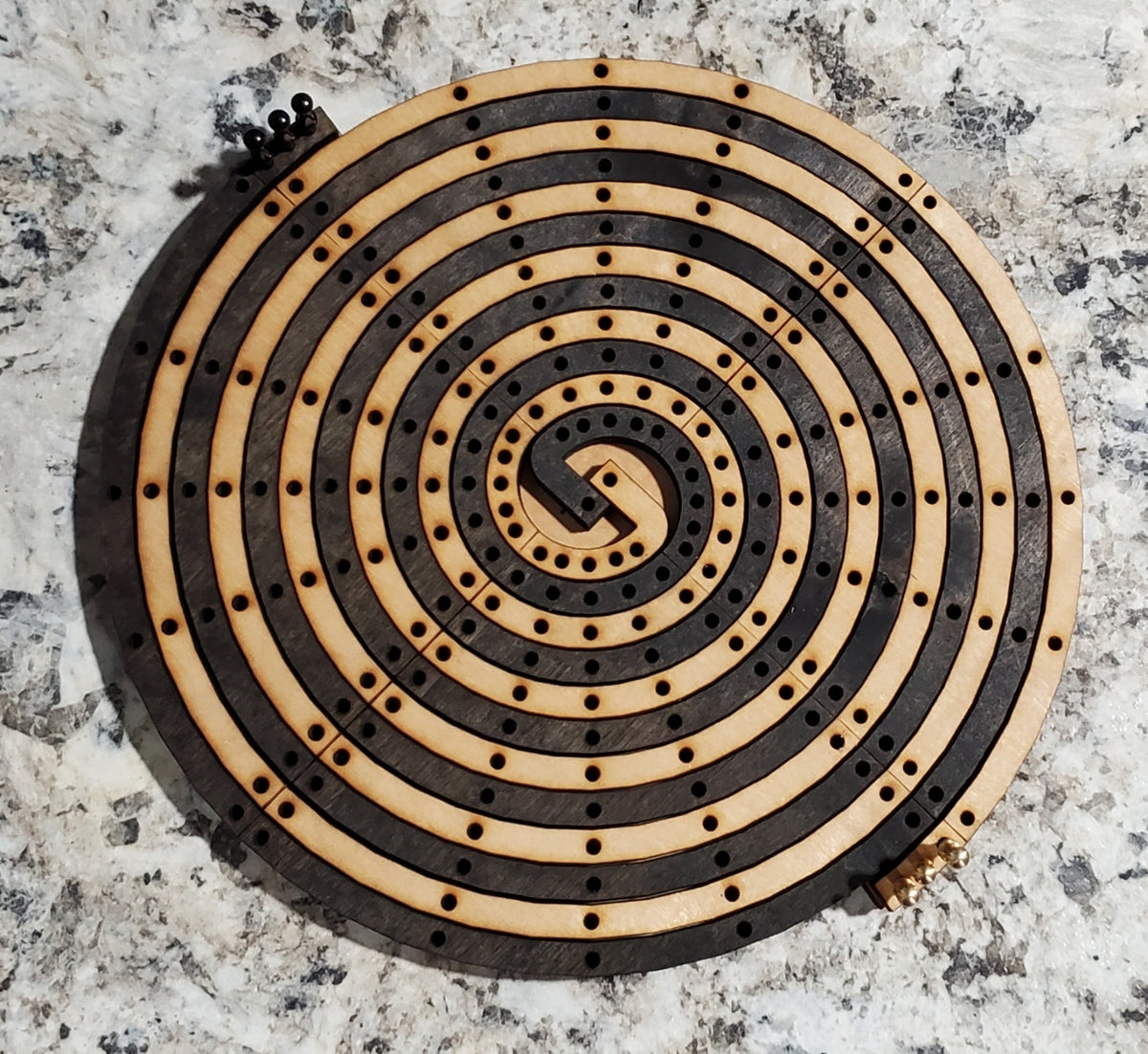 Twisted Spiral Cribbage Board - 2 Players - Large