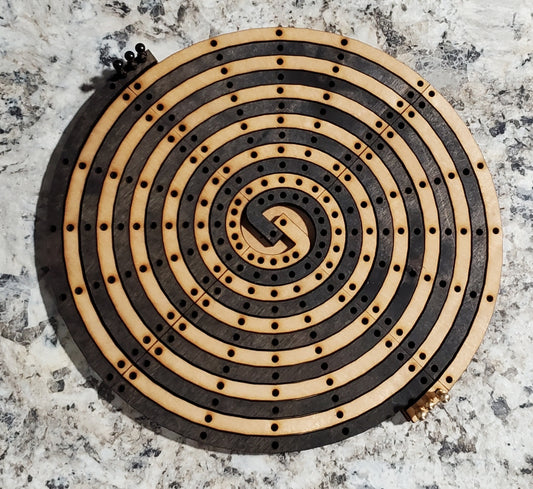 Twisted Spiral Cribbage Board - 2 Players - Large