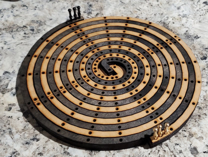 Twisted Spiral Cribbage Board - 2 Players - Small