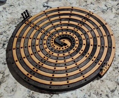 Twisted Spiral Cribbage Board - 2 Players - Small