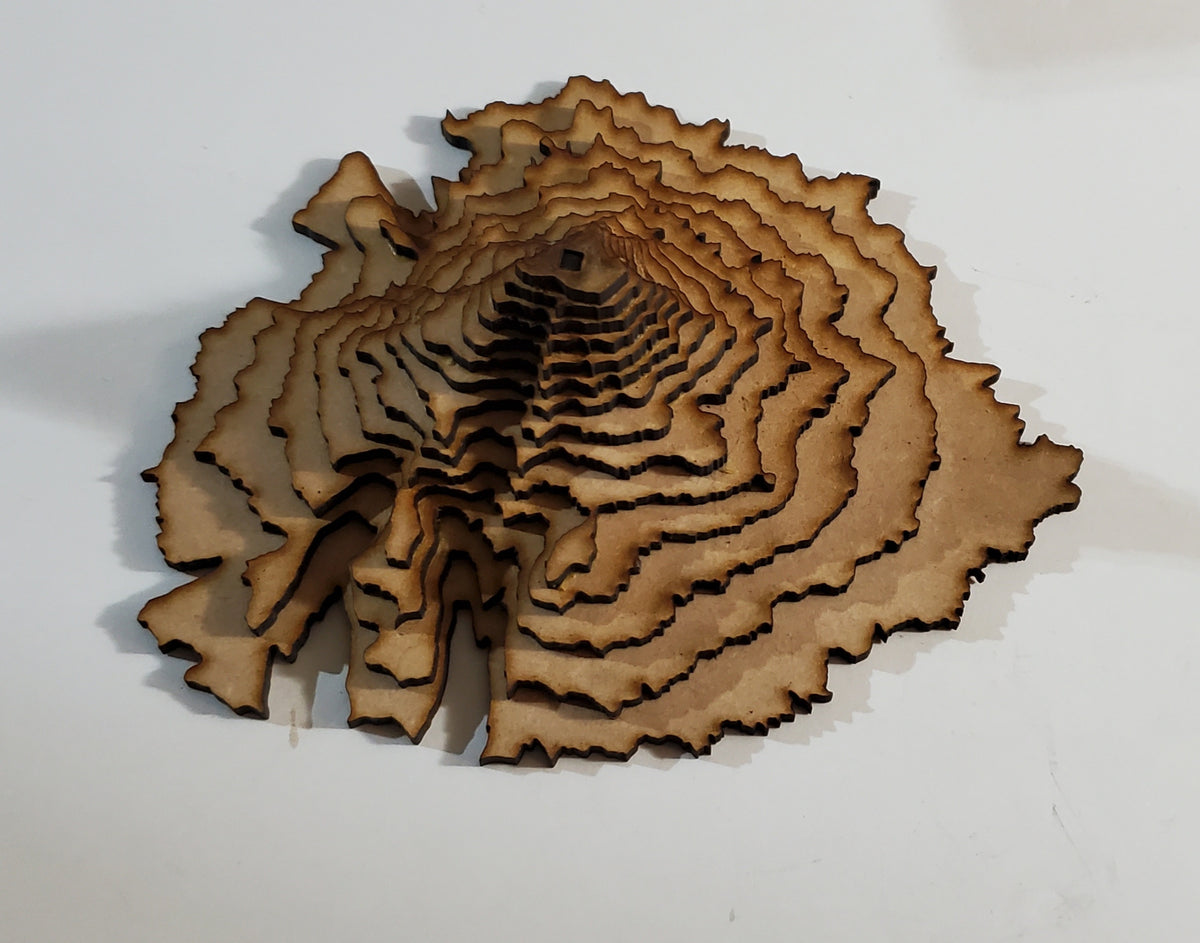 Topographic Laser Cut Mountains