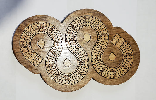 Travel Sized 4 Lane Cribbage Board - Serpent Short