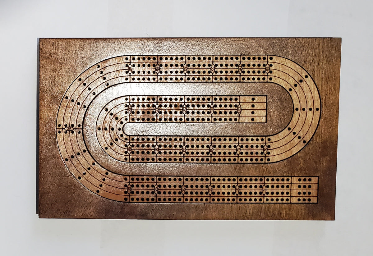 Travel Sized 4 Lane Cribbage Board - Paper Clip