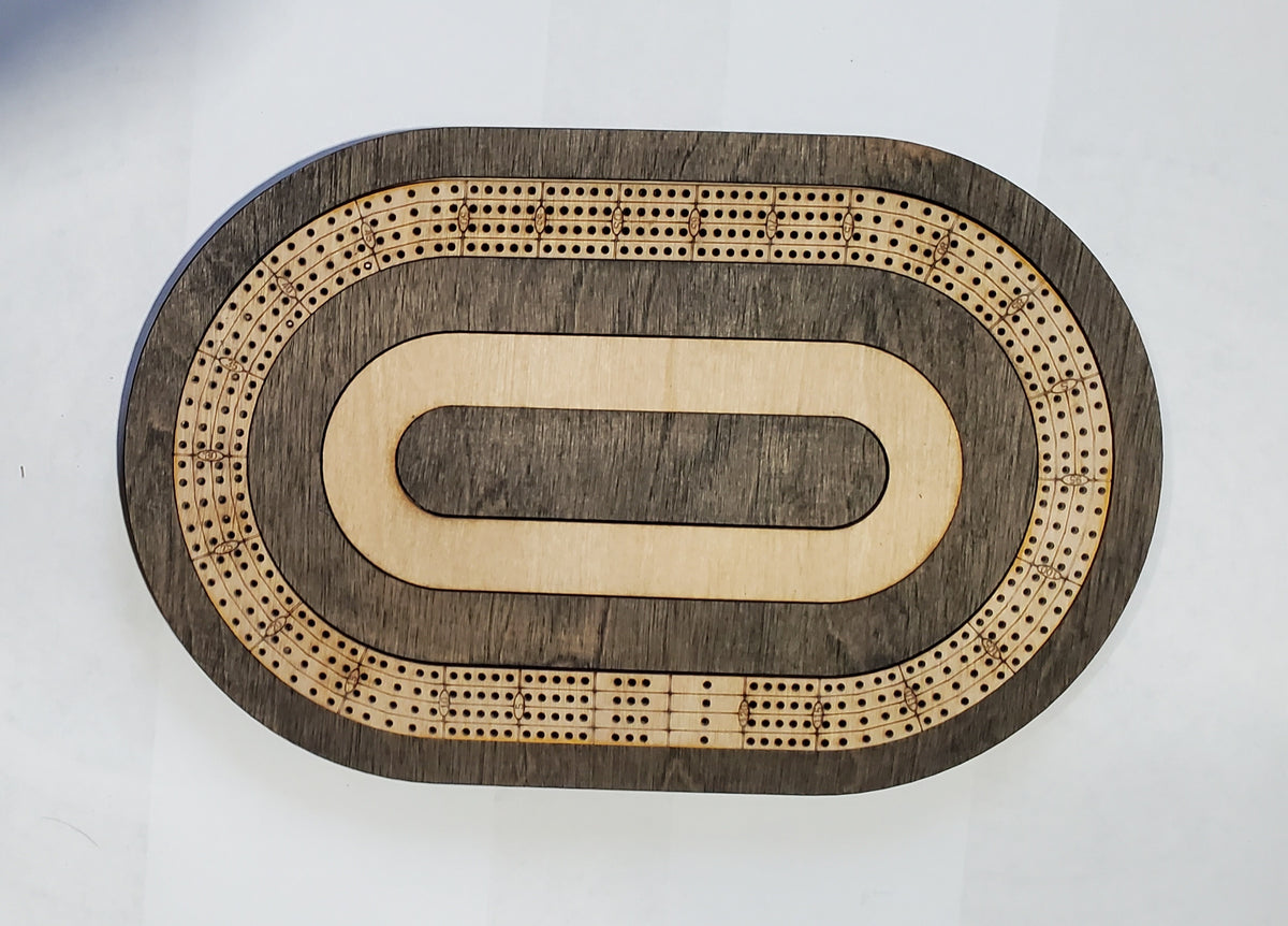 Travel Sized 4 Lane Cribbage Board - Race Track