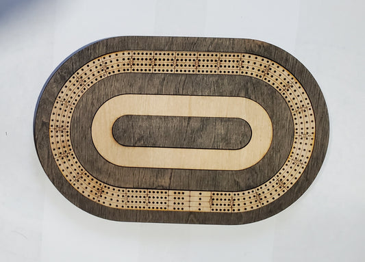 Travel Sized 4 Lane Cribbage Board - Race Track