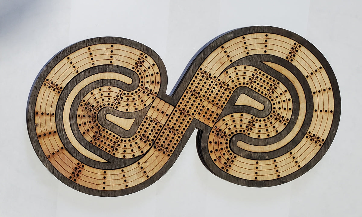 Travel Sized 4 Lane Cribbage Board - Double Spiral 2