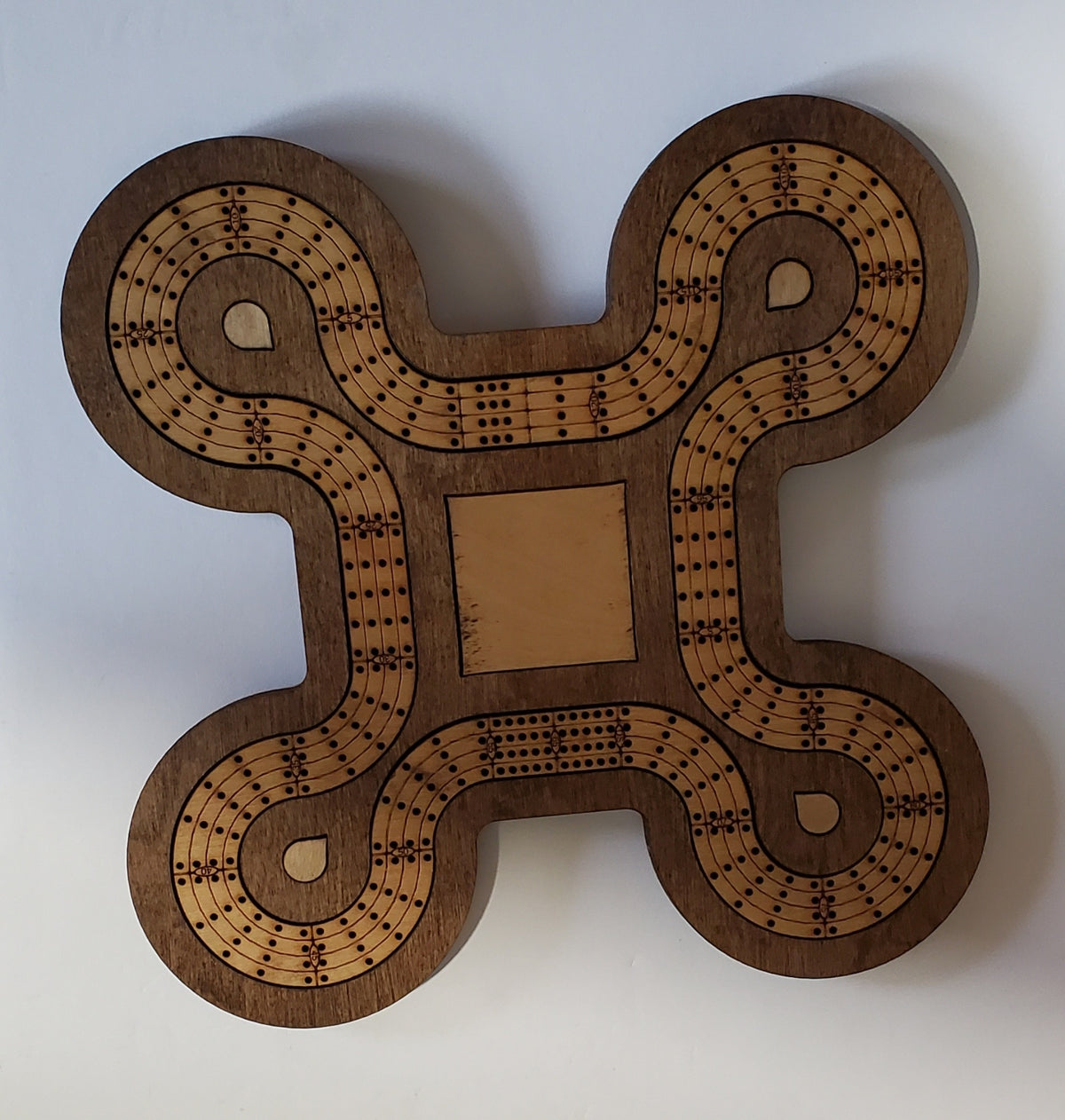 Travel Sized 4 Lane Cribbage Board - Castle Top