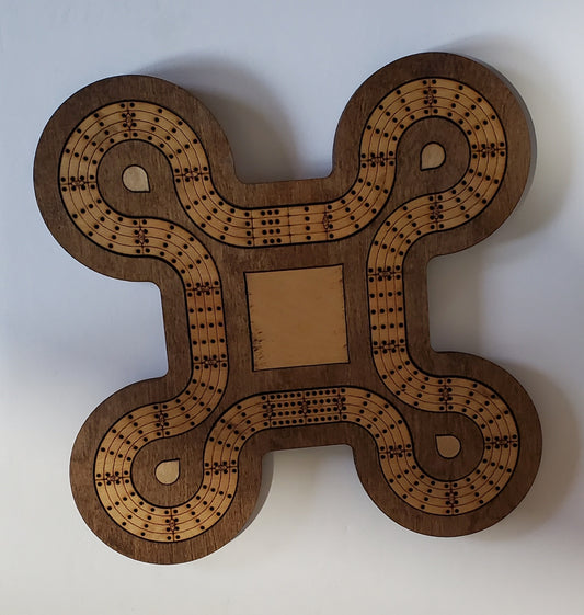 Travel Sized 4 Lane Cribbage Board - Castle Top